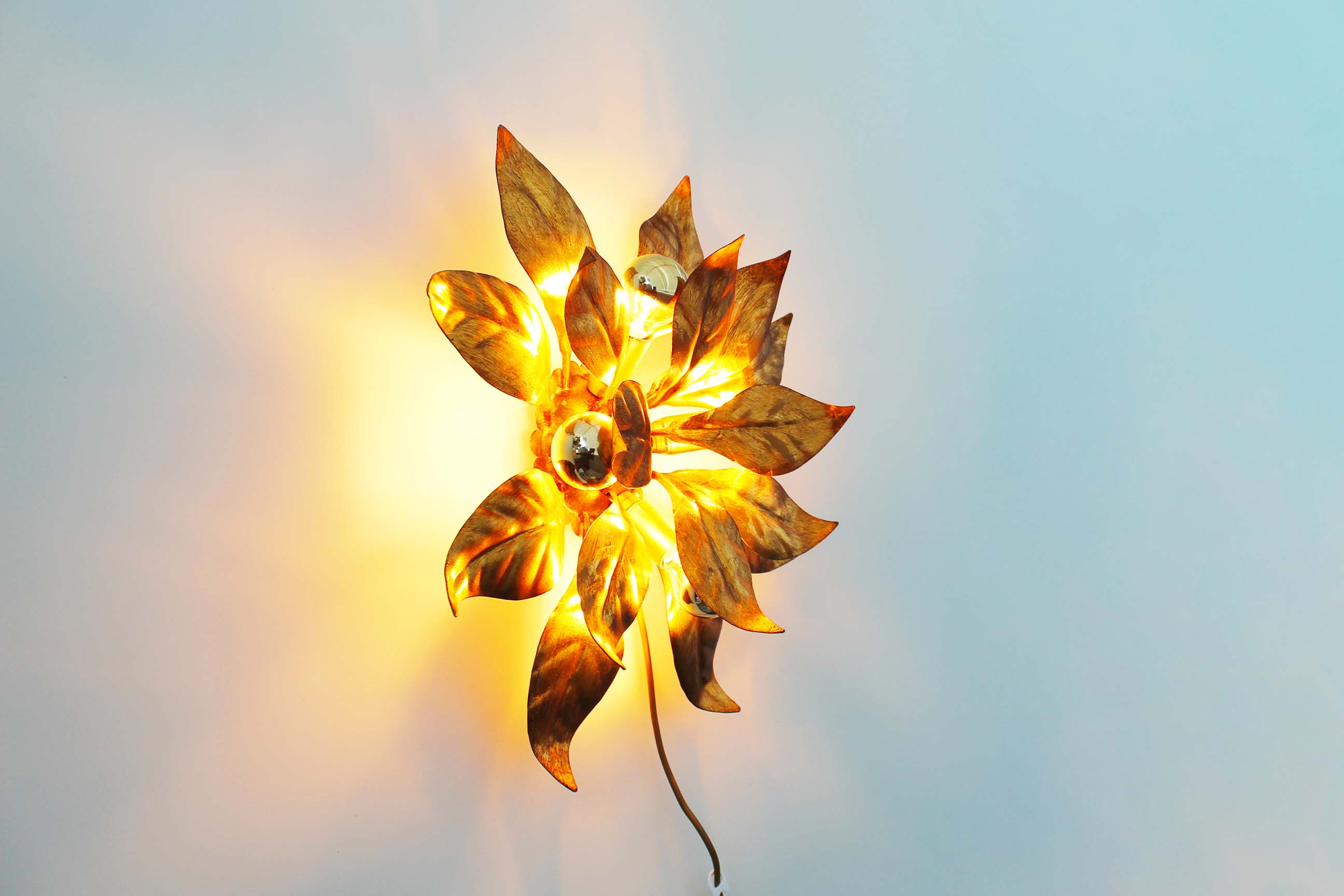 Gilt Florentine Flush Mount Light by Hans Kögl