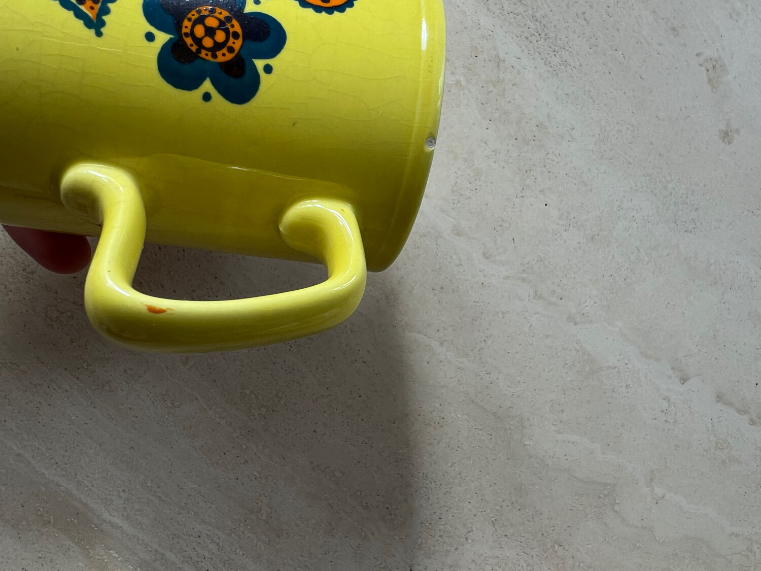 Staffordshire mug yellow england