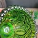 Set of 6 green molded glass glasses