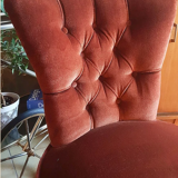 Pair of velvet toad chairs
