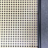 Minimalist perforated metal serving trolley in mid-century style, 1960s.