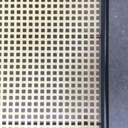 Minimalist perforated metal serving trolley in mid-century style, 1960s.