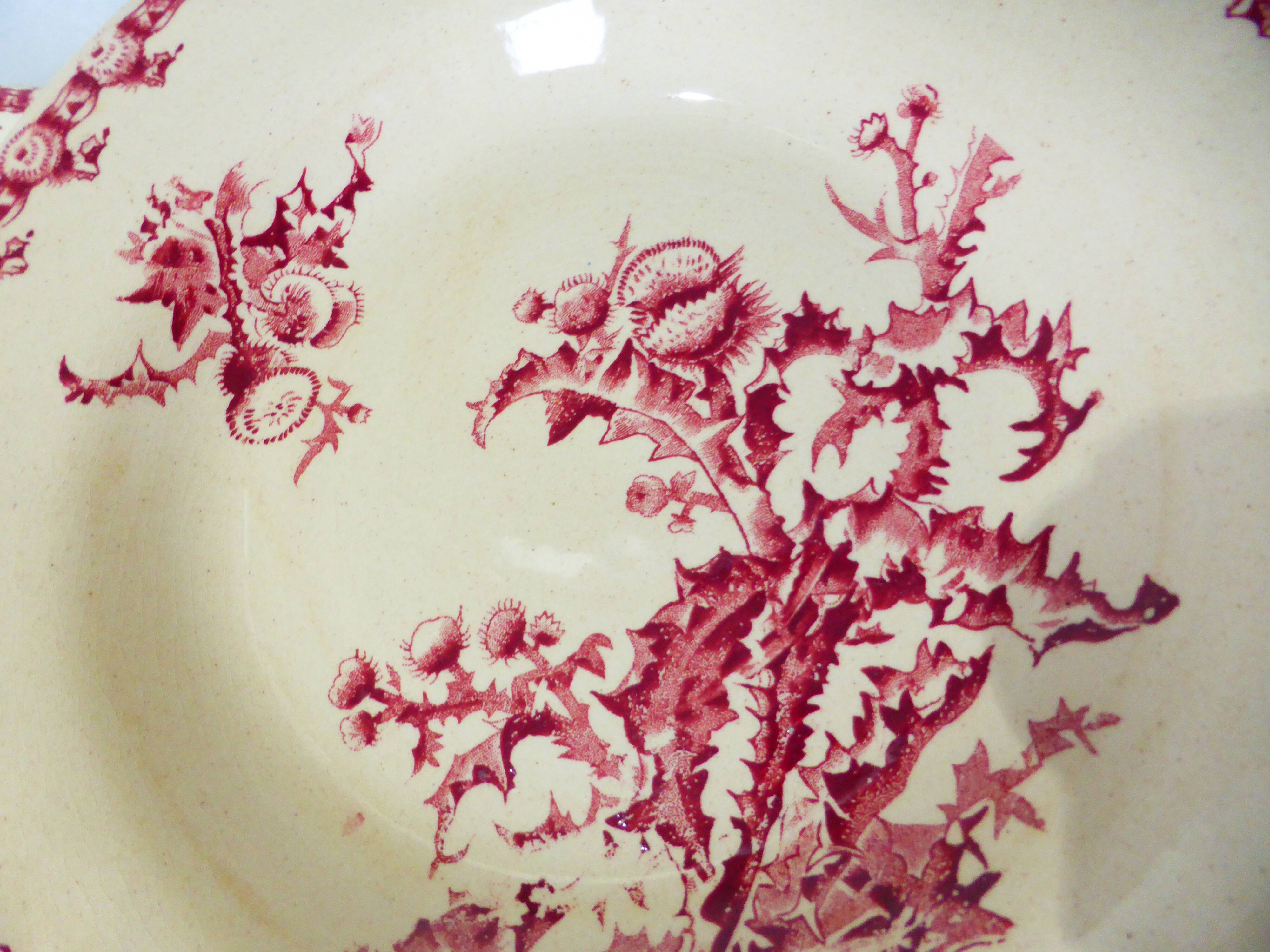 4 vintage hollow plates from gien model thistles 211256