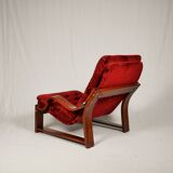 Scandinavian set of armchair and stool , 1960