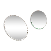Lot de 2 miroirs ovales biseautés à poser vintage