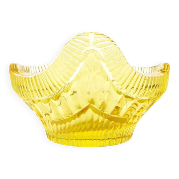 Jardinière Art Déco, cristal citron, conçue par R. Hlousek, Moser, Tchécoslovaquie, années 1930.