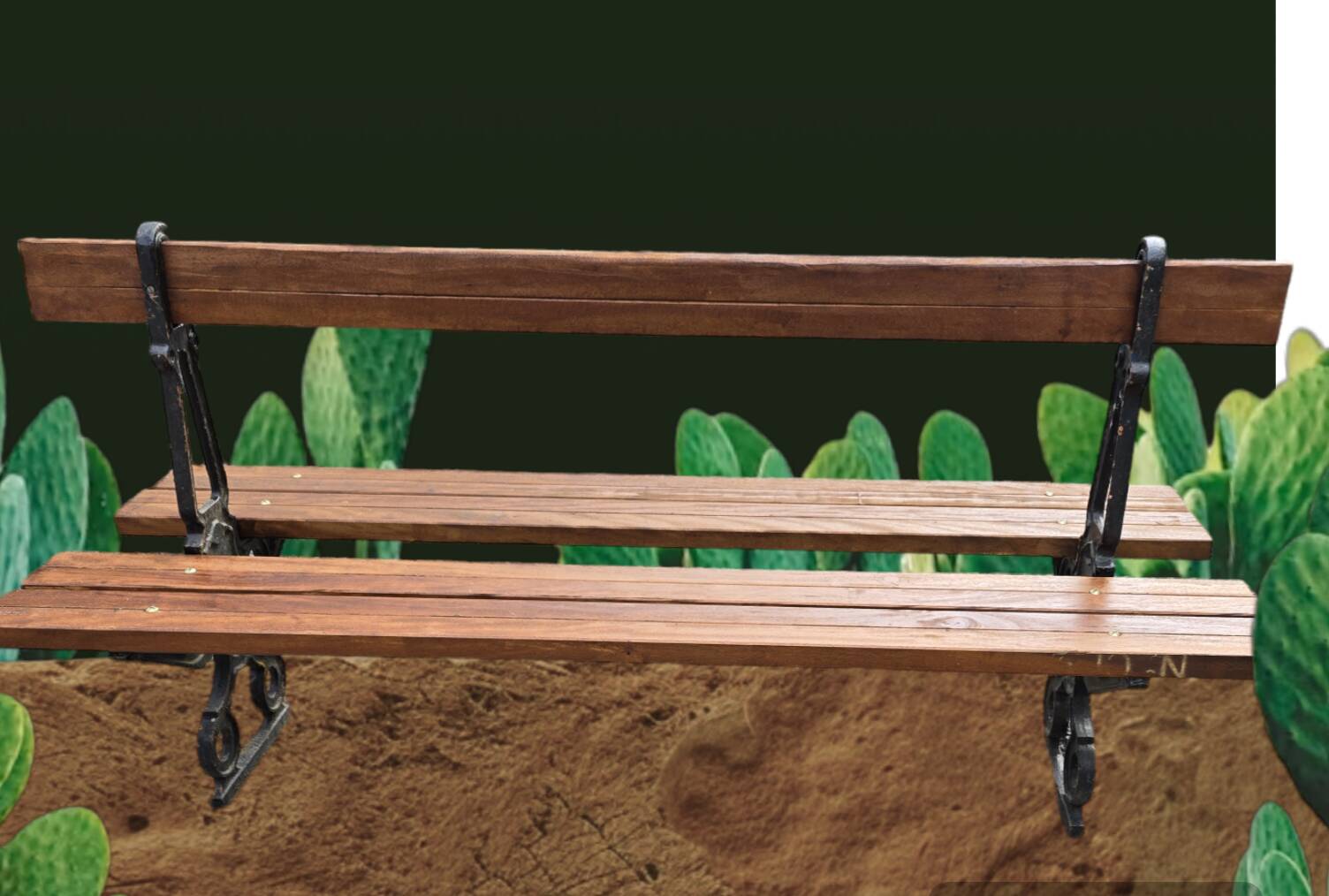 Public garden bench in the city of Paris