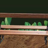 Public garden bench in the city of Paris