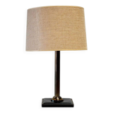 Black leather table lamp