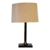 Black leather table lamp