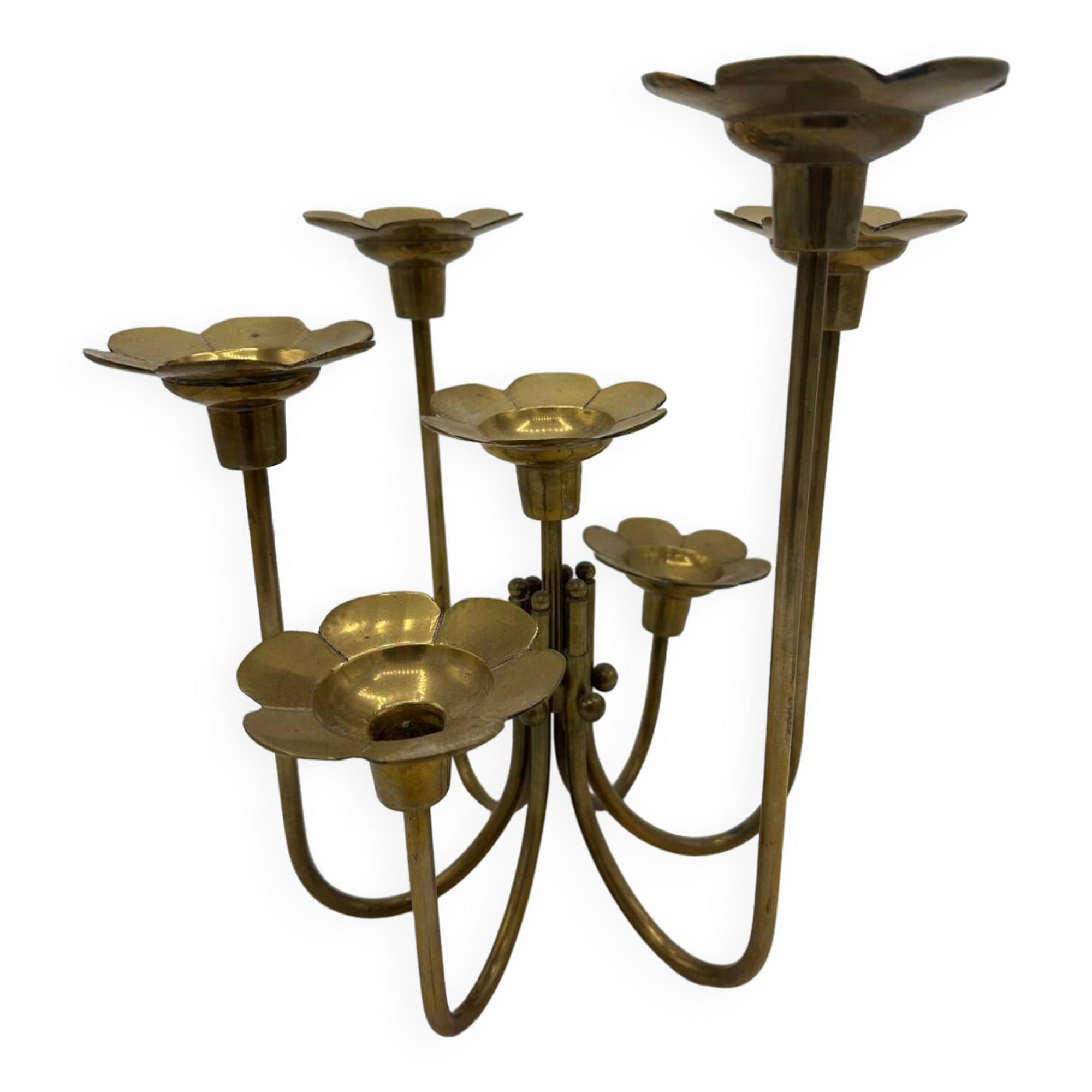 Candlestick candle holder 7 branches flowers