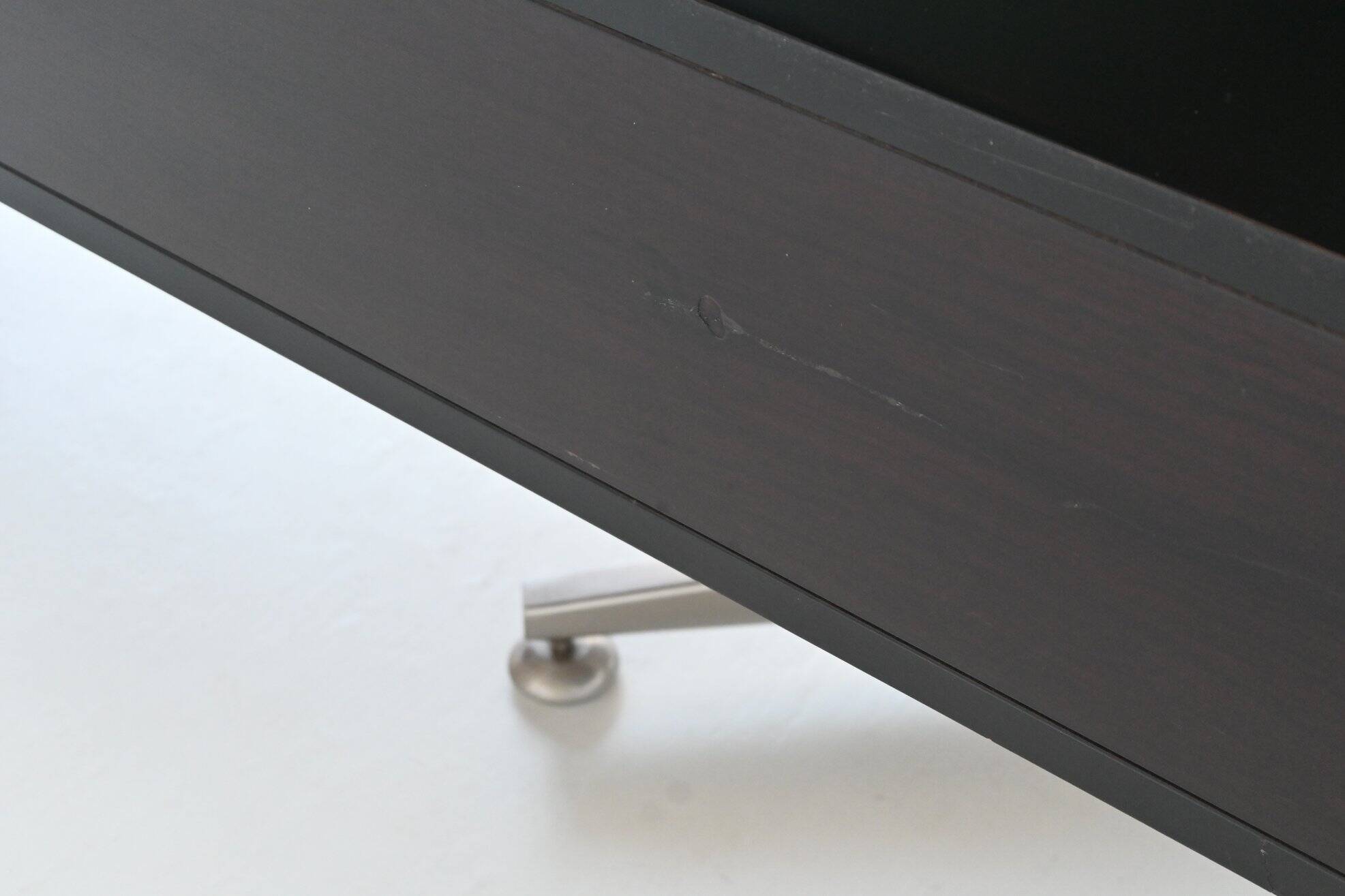 Bureau d'angle exécutif Abbondinterni en acajou et verre, Italie, 1970