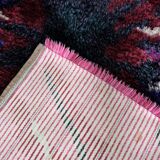 Abstract Scandinavian  Hand-Knotted High Pile Rya Rug Carpet, Sweden, 1960s