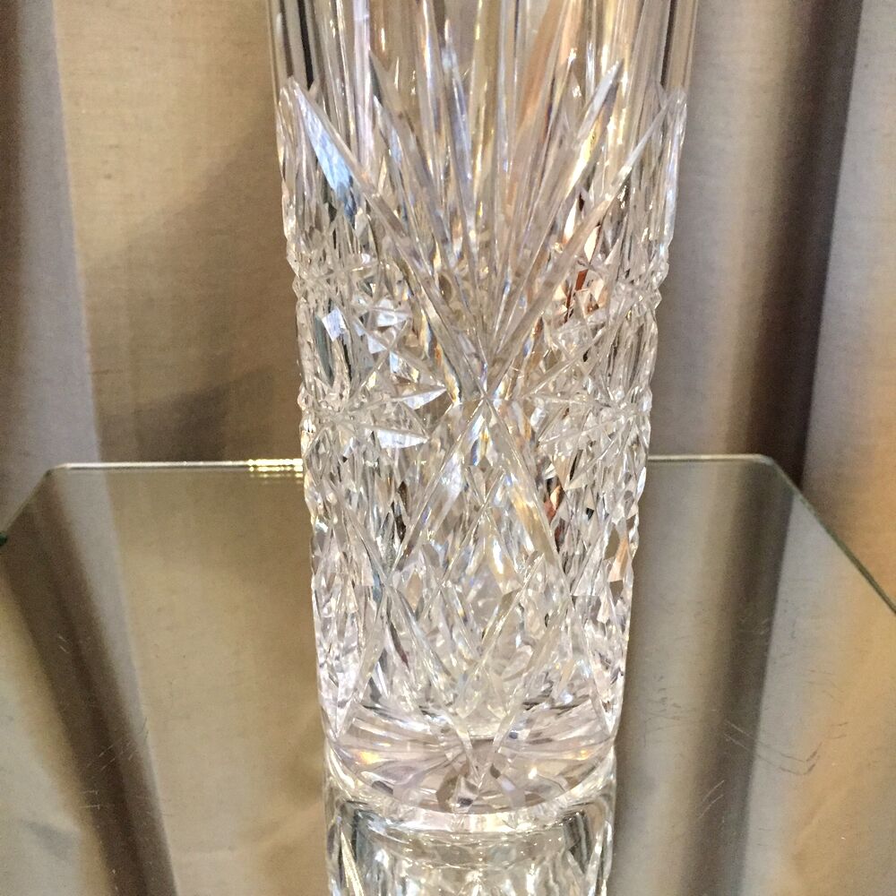 Bohemian crystal tube vase