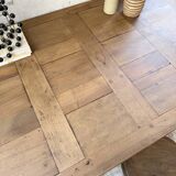 Paneled walnut desk with turned legs, 1900