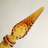 Italian carafe amber yellow glass vintage bubbles