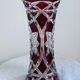Antique bohemian crystal vase from the mid-20th century in bacara style.