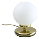Vintage Golden Italian Metal and Opaline Table Lamp, 80s