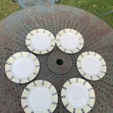 Six plates Badonviller geometric and vintage design pattern