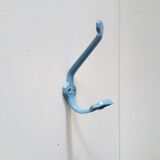 Vintage wall hook - blue lacquered metal - 1960-70