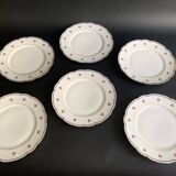 6 Paris porcelain plates, "A la Reine" model, 1890, Damon