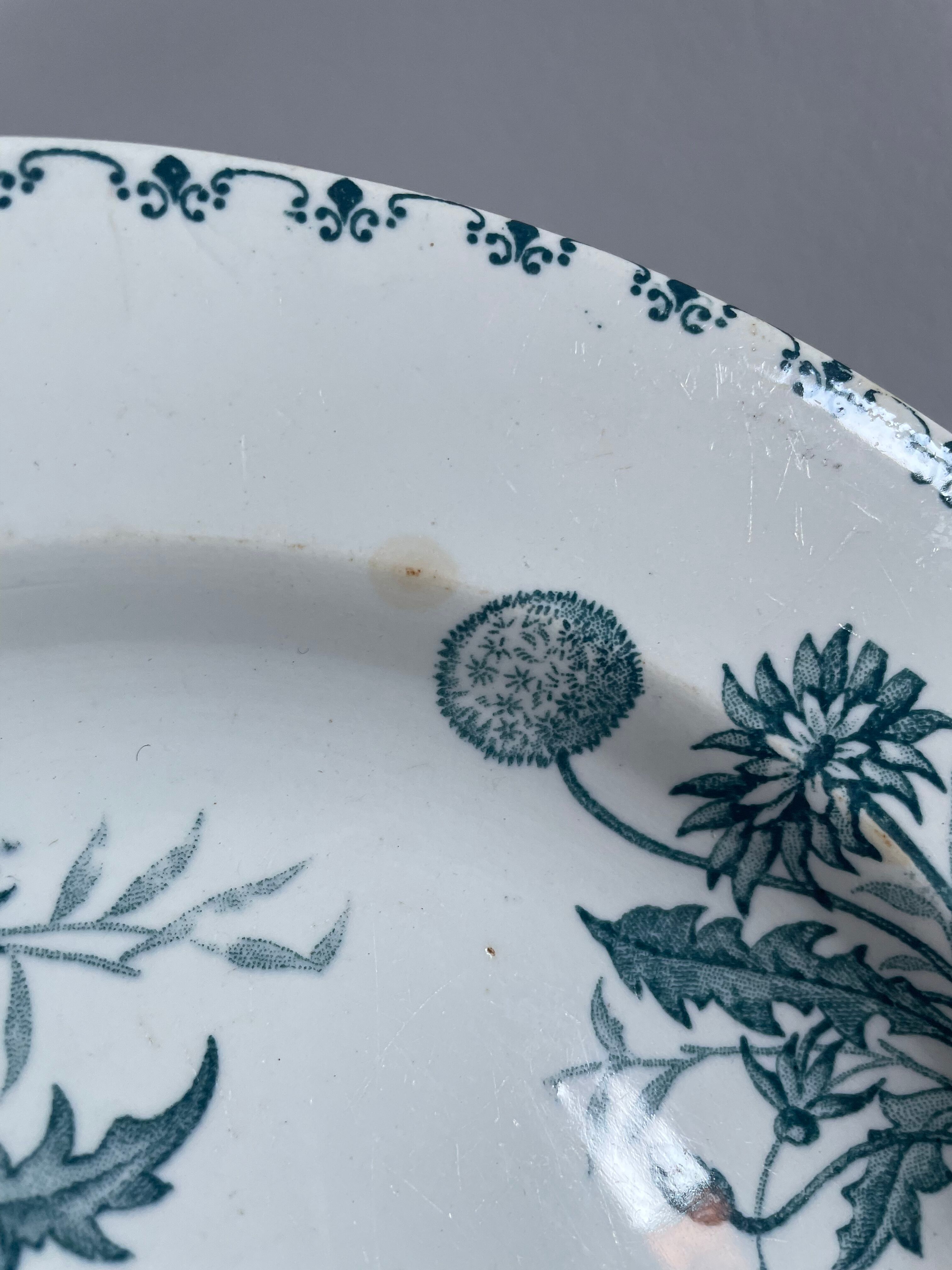 Set of 10 hollow plates Terre de Fer XIXth, model Madrid