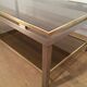 Coffee Table with Double Top in Brushed Steel and Brass, Guy Lefèvre for Ma