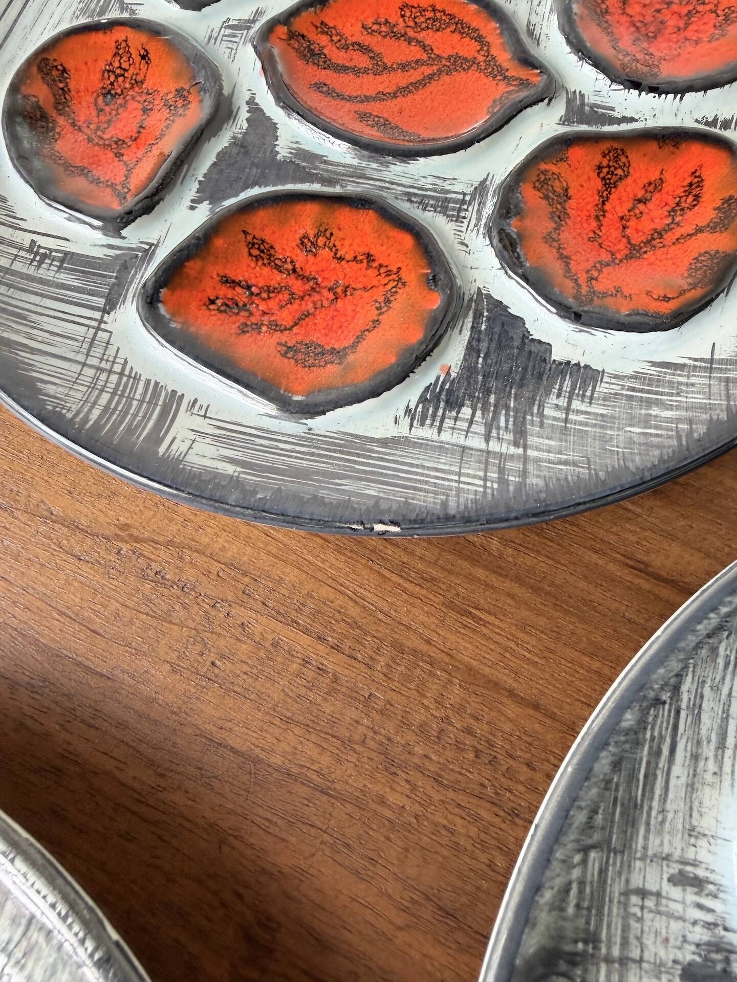Oyster service Pornic 13 pieces from the 1950s