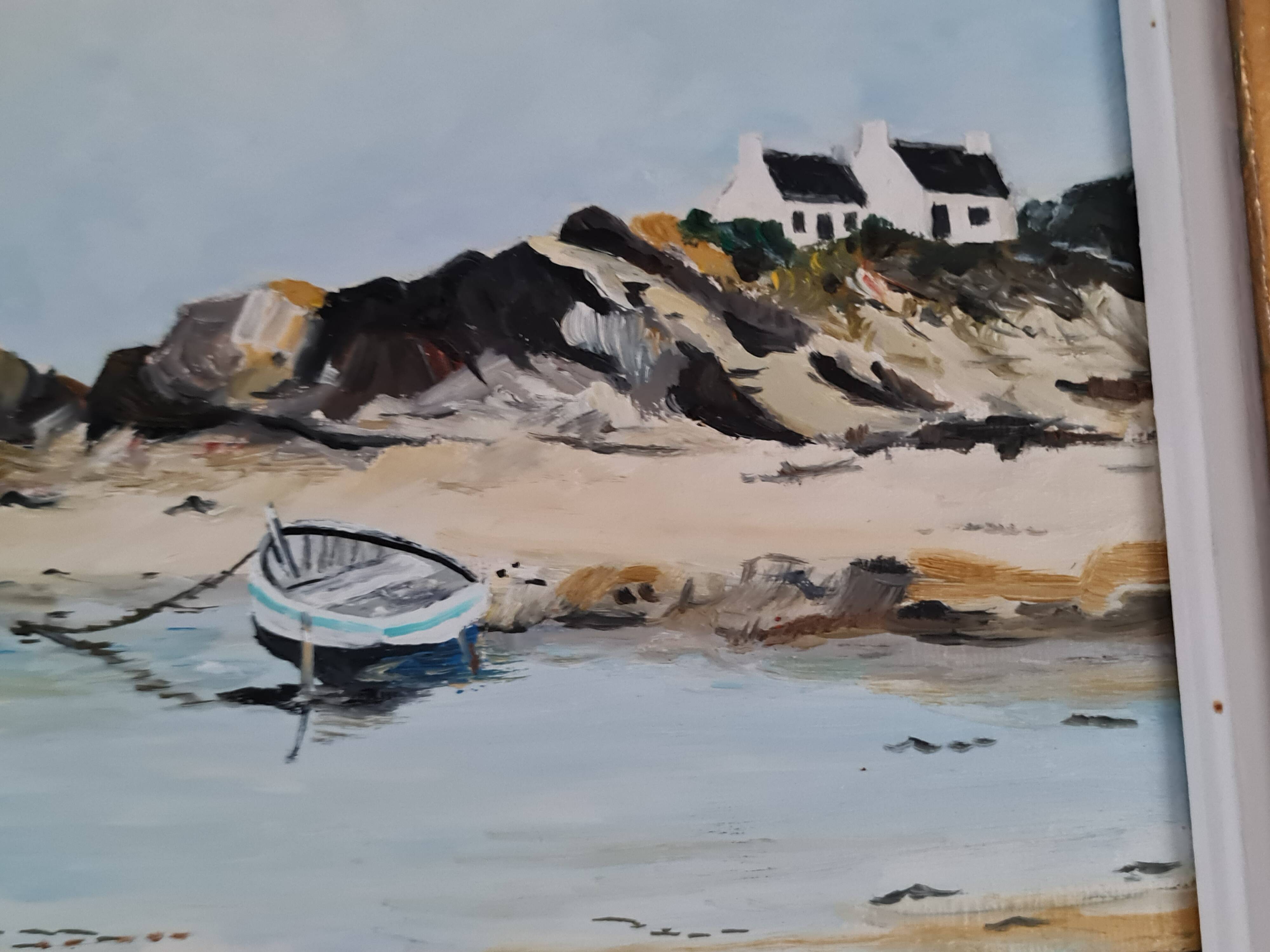 Oil painting on canvas Breton seaside landscape