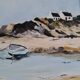 Oil painting on canvas Breton seaside landscape