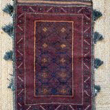 Tapis persan tissé à la main bordeaux et noir