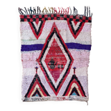 Moroccan Boucherouite rug white - 113 x 145 cm