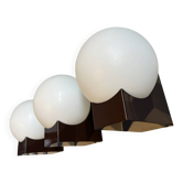 Set of 3 Amilux space age wall lights.