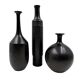 Ensemble de 3 vases en céramique bucchero noirs du milieu du siècle, Sebastiani Italie 1960