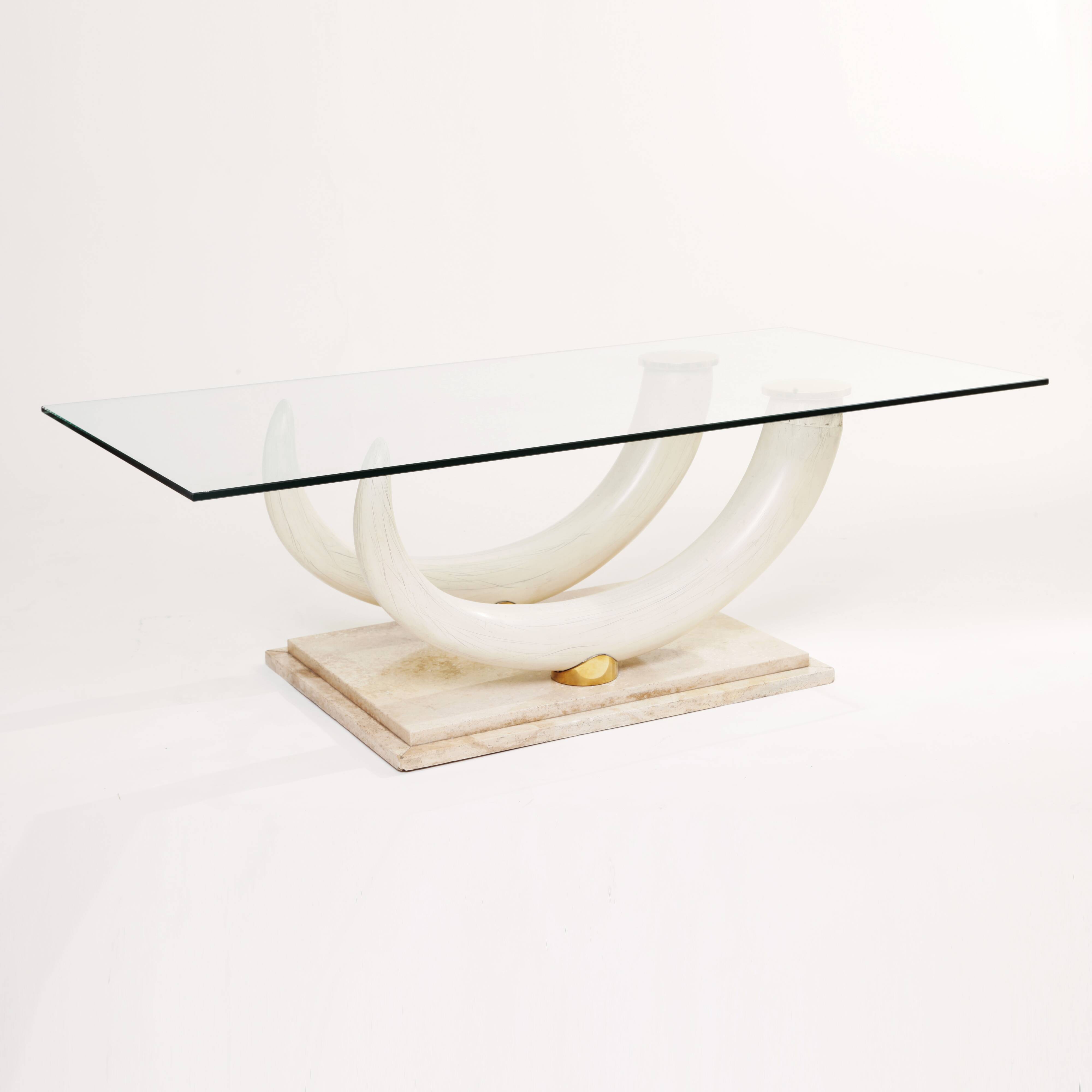 Faux elephant tusk coffee table Maison Jansen for Ralph Pucci Collections Italy