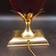 Beautiful Bordeaux Porcelain and Brass Lamp Le Dauphin Model Ançay Annanas