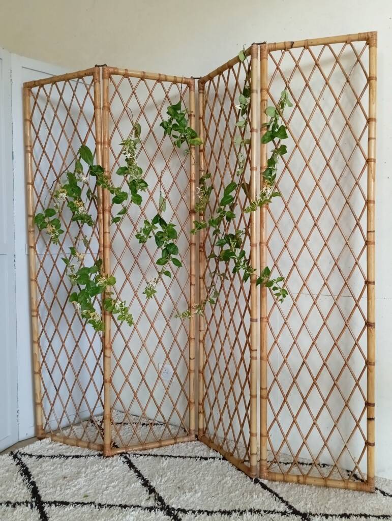 1960s lattice rattan screen