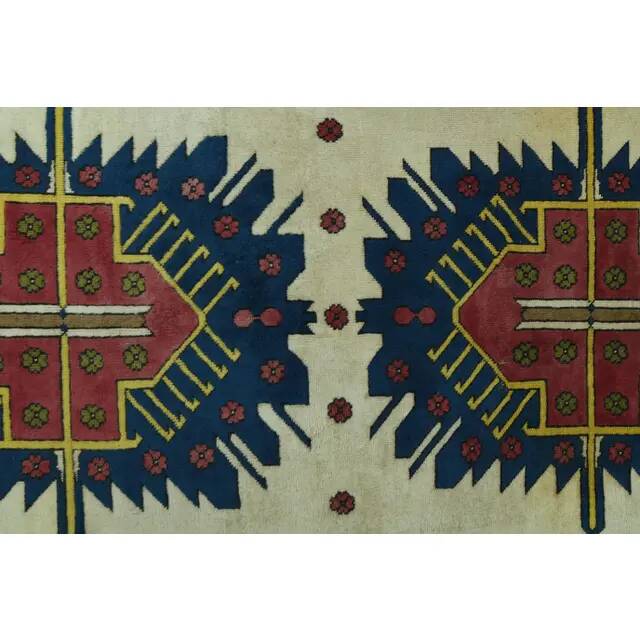 1970s Vintage Turkish Oushak Handmade Wool Cotton Beige Area Rug 160x265