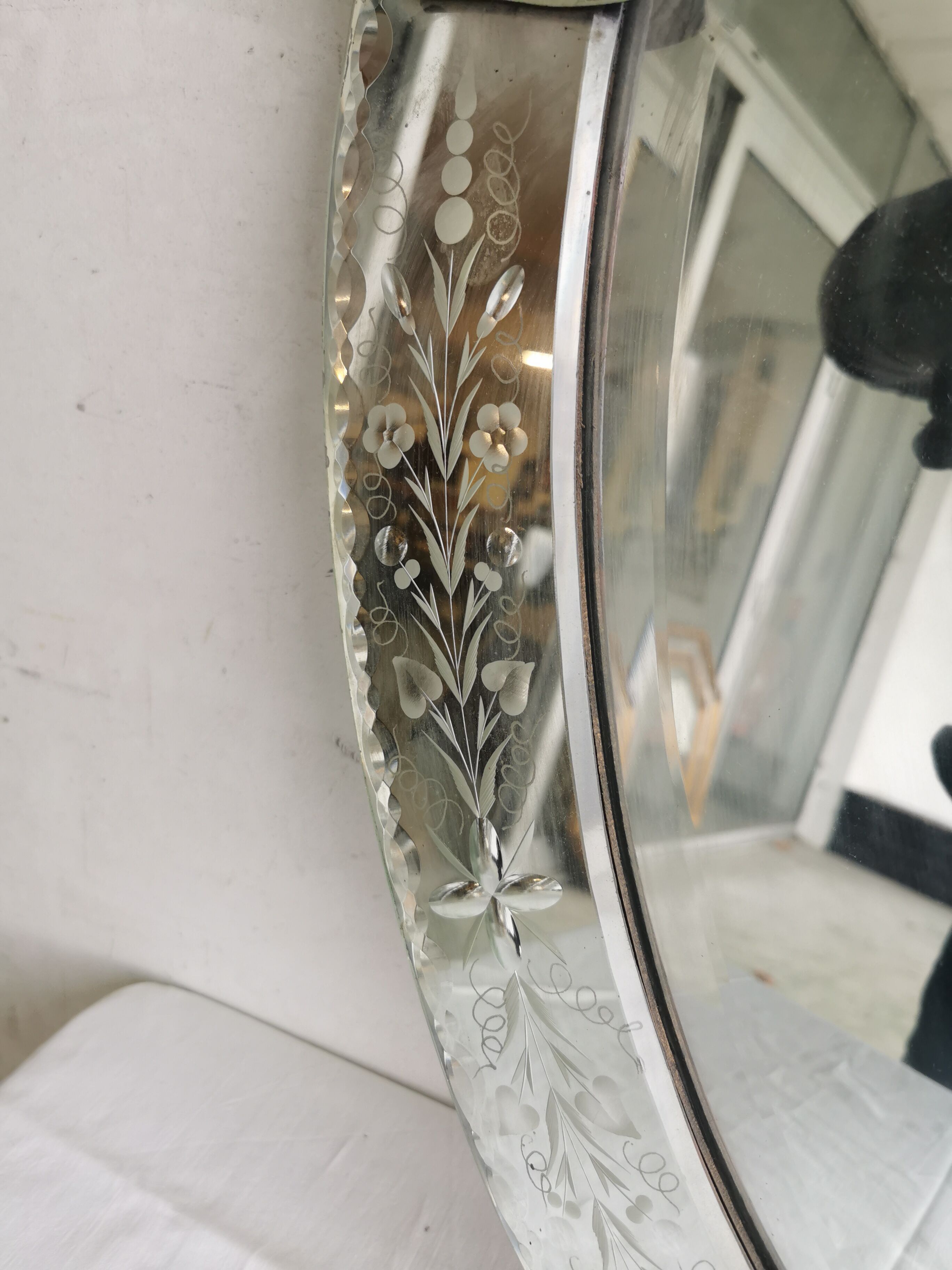 Venetian mirror mid-XXth beveled ice