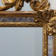 Mirror with Acanthus Crest and Marbled Borderby Deknudt, Belgium, 20th Cent