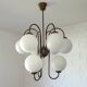 Large Mid Century Chandelier / Vintage Copper Gooseneck Pendant Light / Space Age / Yugoslavia 80's