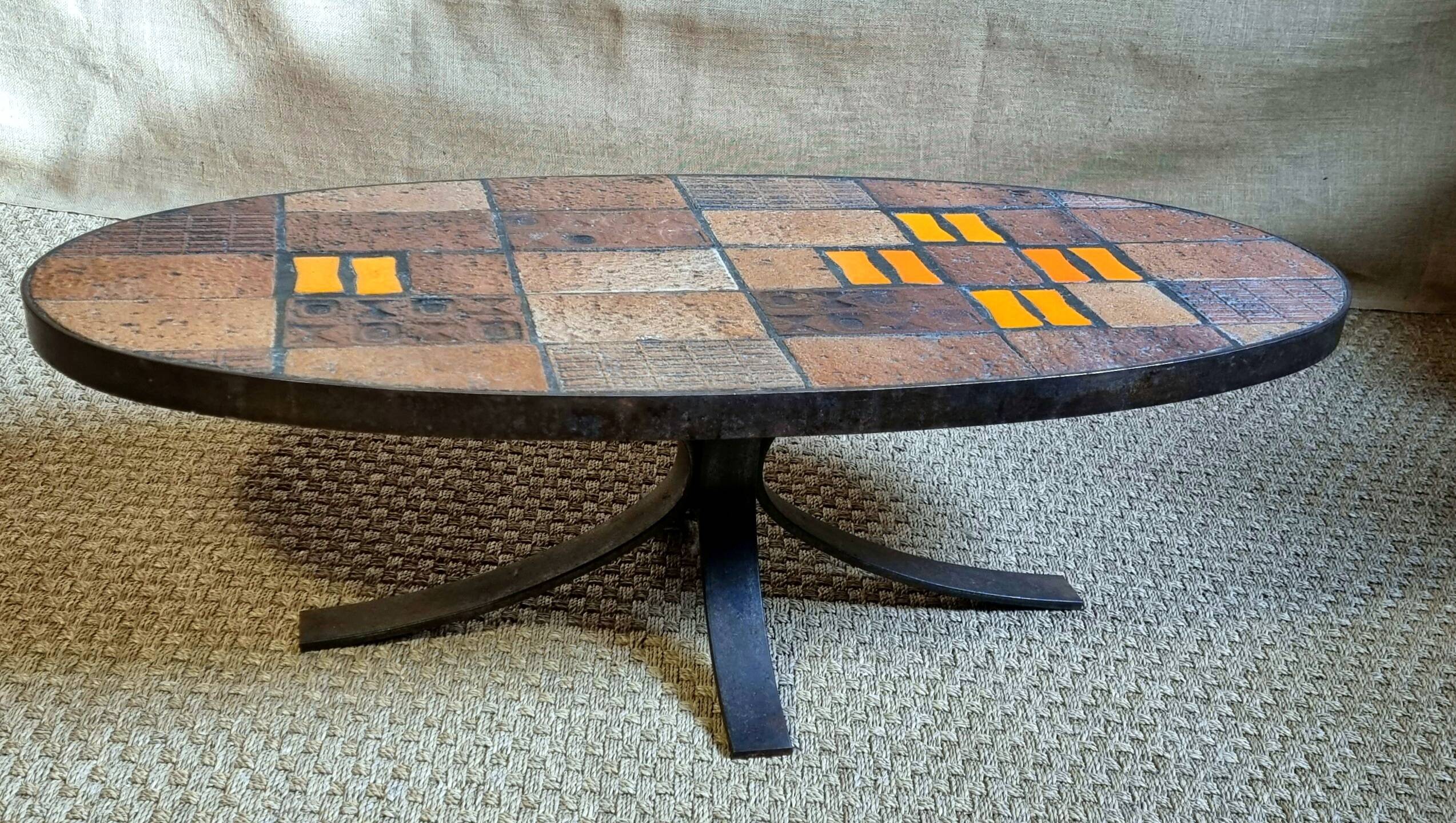 70s ceramic coffee table La Roue