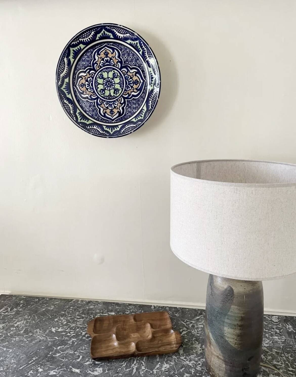 Spanish ceramic plate signed