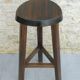 High tripod stool, bar, solid wood, brutalist