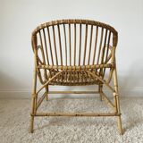 Vintage rattan shell armchair