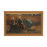 Oil on canvas "Peasants in prayer"