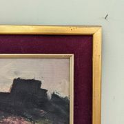 Mid-Century Modern "Break of Day" Swedish Abstract Landscape Oil Painting, Framed