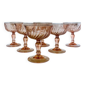 6 Rosaline Luminarc champagne coupes