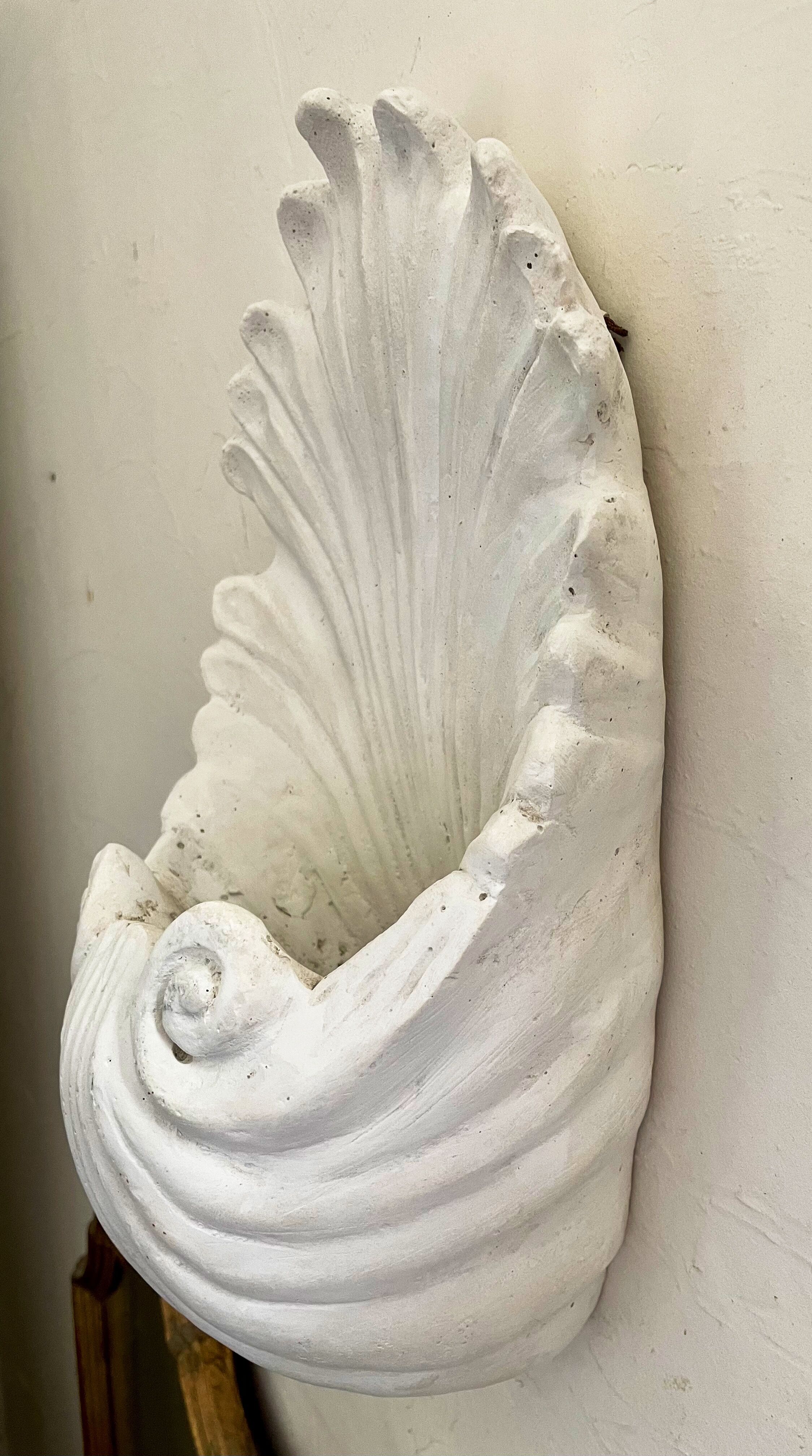 Art Deco shell wall lamp 49cm