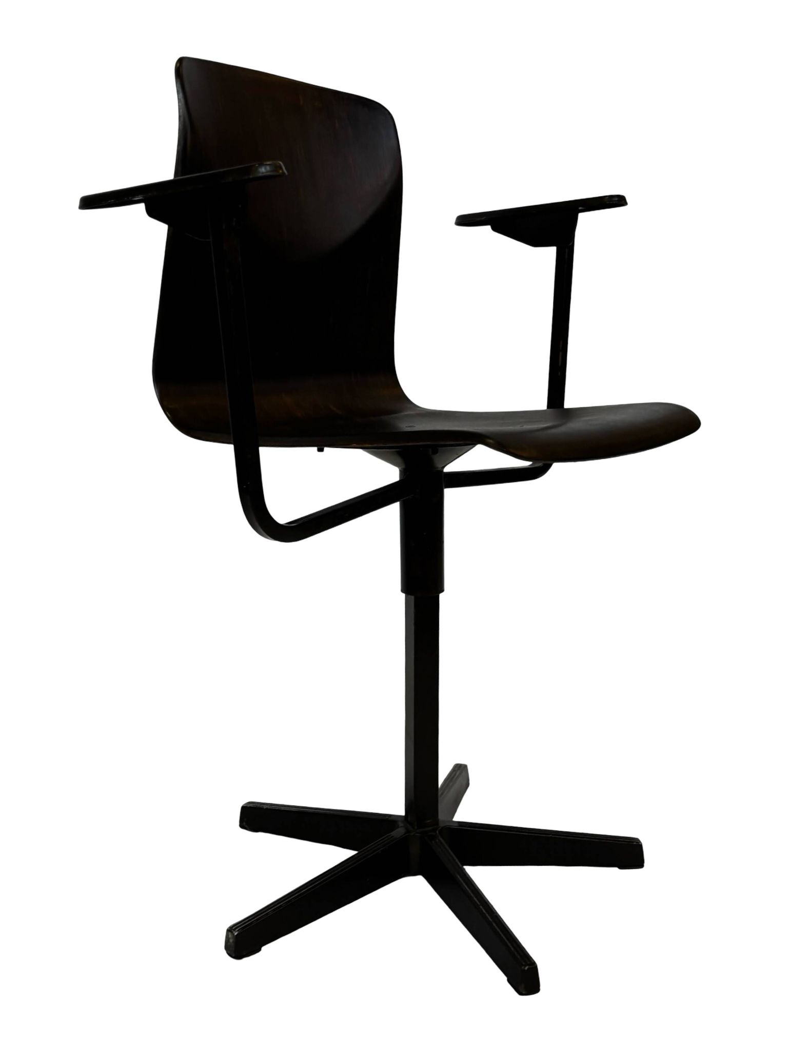 Vintage Galvanitas Pagholz school chair work with armrests dutch design